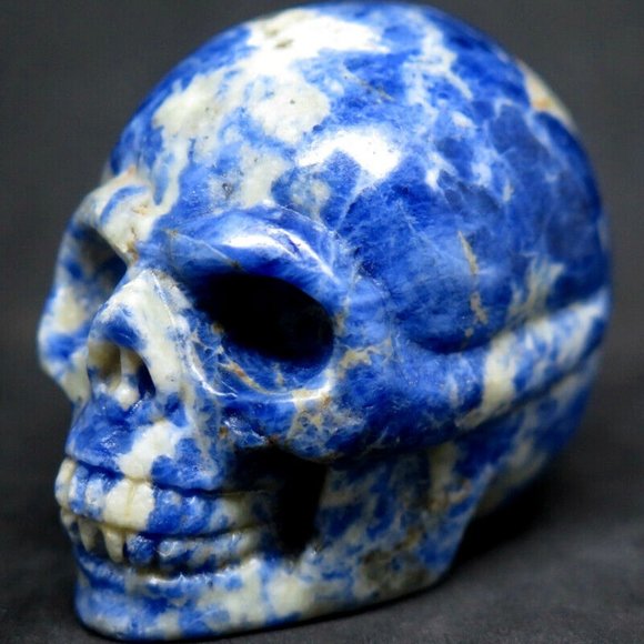 Other - 51mm 3.7OZ Natural Sodalite Jasper Crystal Carving Carved Polished Art Skull